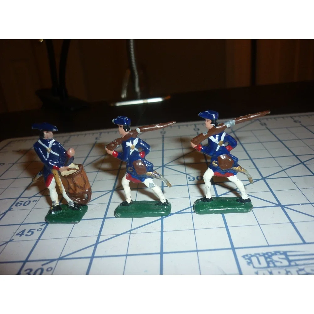 Vintage Lead Alloy Toy Soldiers Lot 6 Hand Painted Native American Warriors